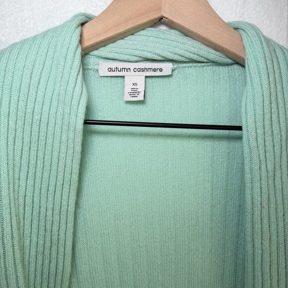 Autumn Cashmere Cardigan Sweater 100% Cashmere Light Blue Green size XS - Picture 4 of 10